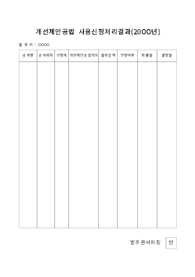 개선제안공법사용신청처리결과 개선제안공법사용신청처리결과